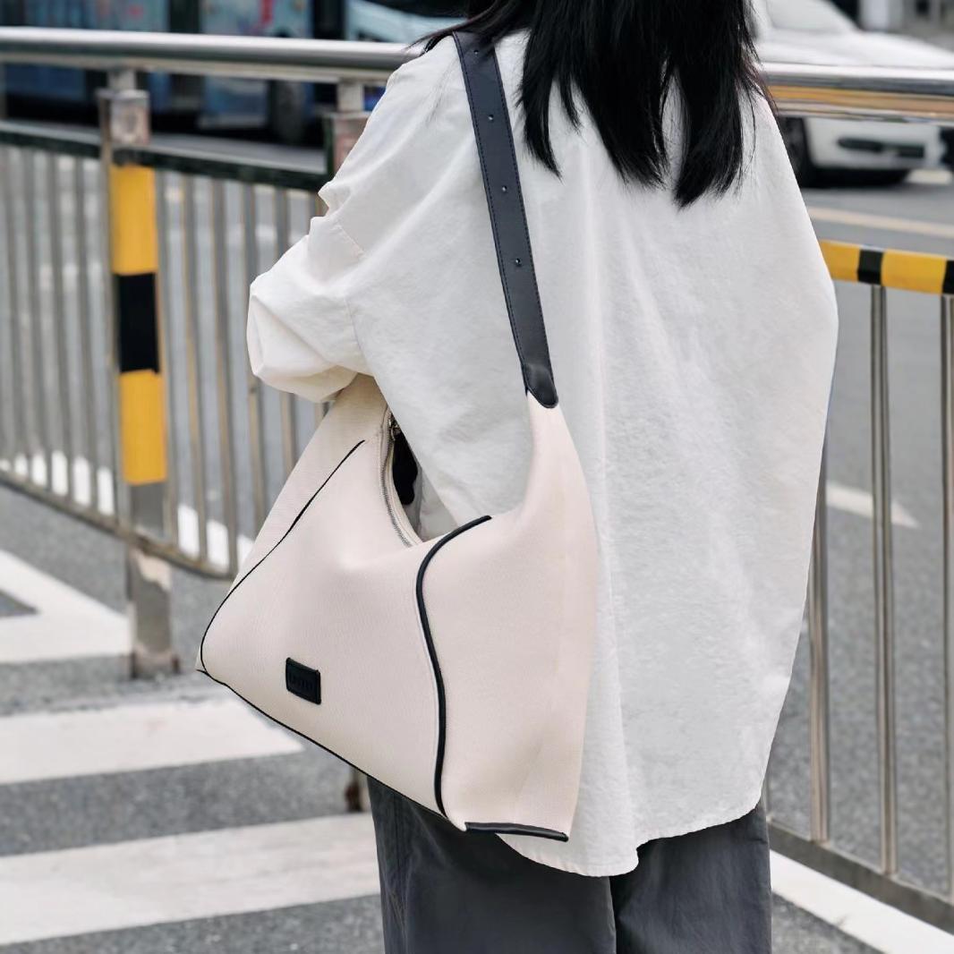 Hobo bag for women, Canvas underarm bag, Hobo shoulder bag, Large capacity commuter bag