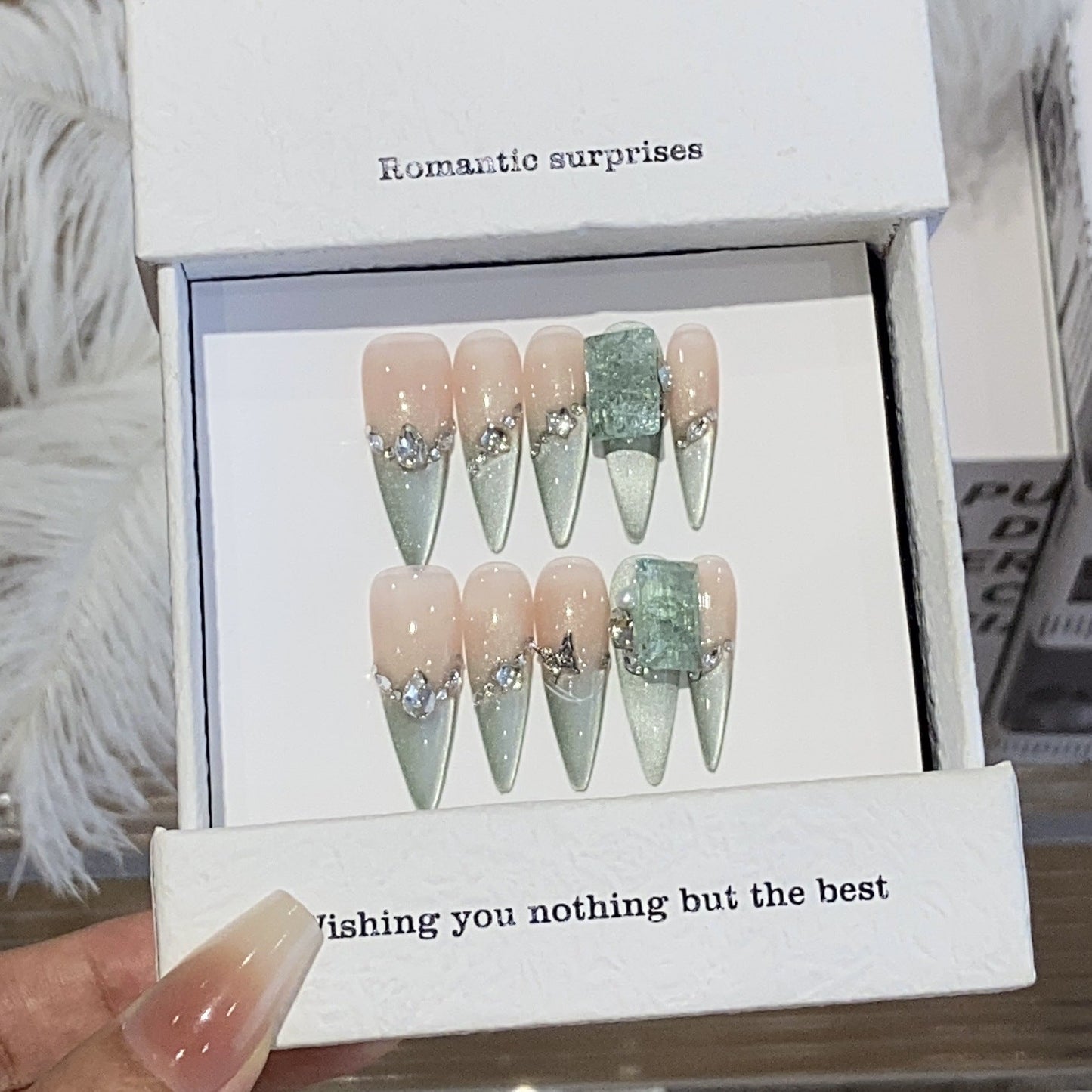 1033- Handmade press on nails fake nails removable