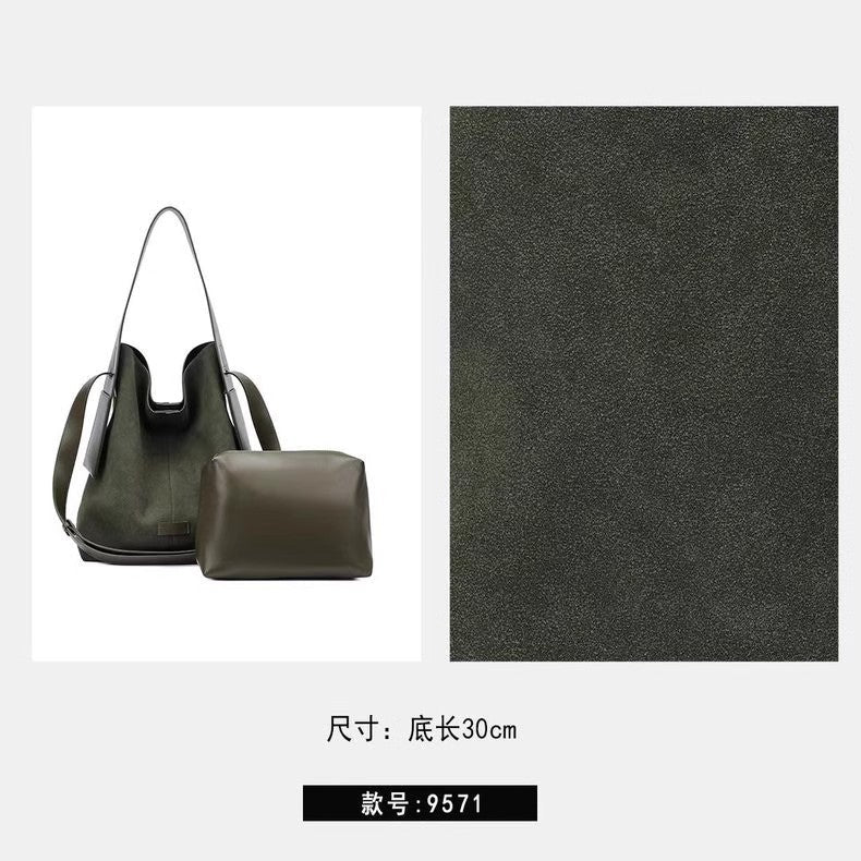 Suede large capacity commuter slouch purse, solid color shoulder bag, casual hobo bag