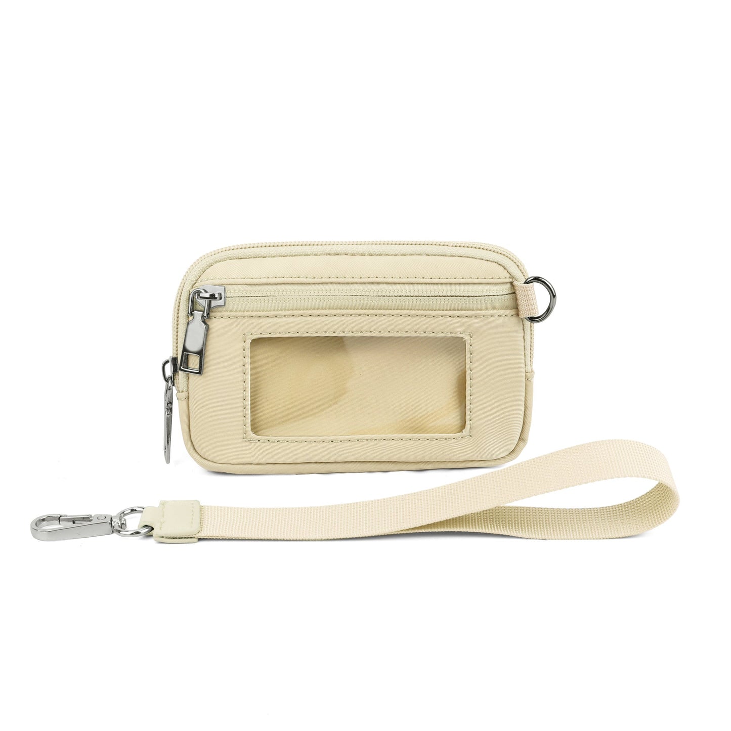 Transparent PVC Large Card Bag – Wrist Bag with Compartments for Bank Card & Change Storage, Portable Wristlet Purse