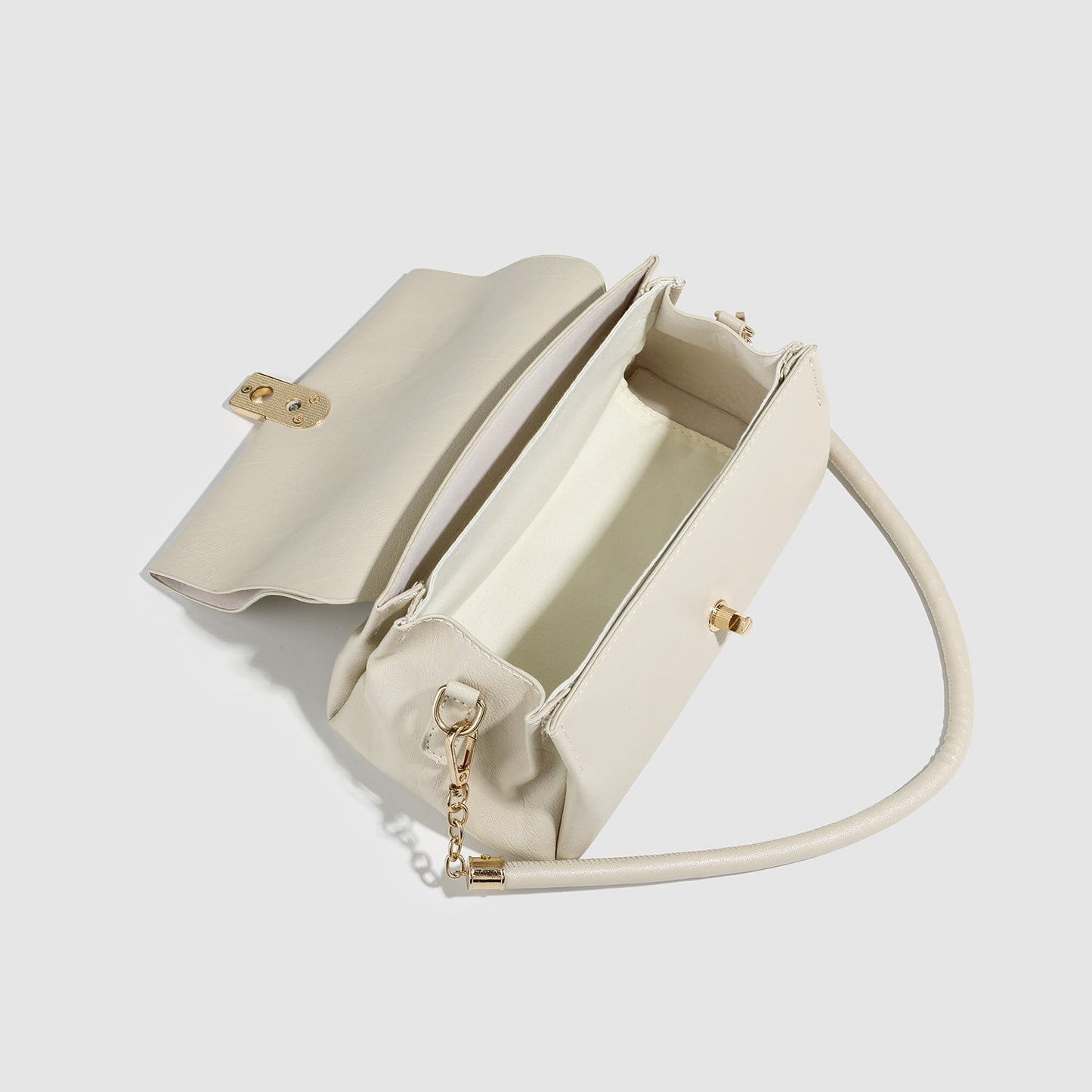 Small beige shoulder bag, bag women glacier white armpit bag, commuter top handle bag, versatile hobo bag for women