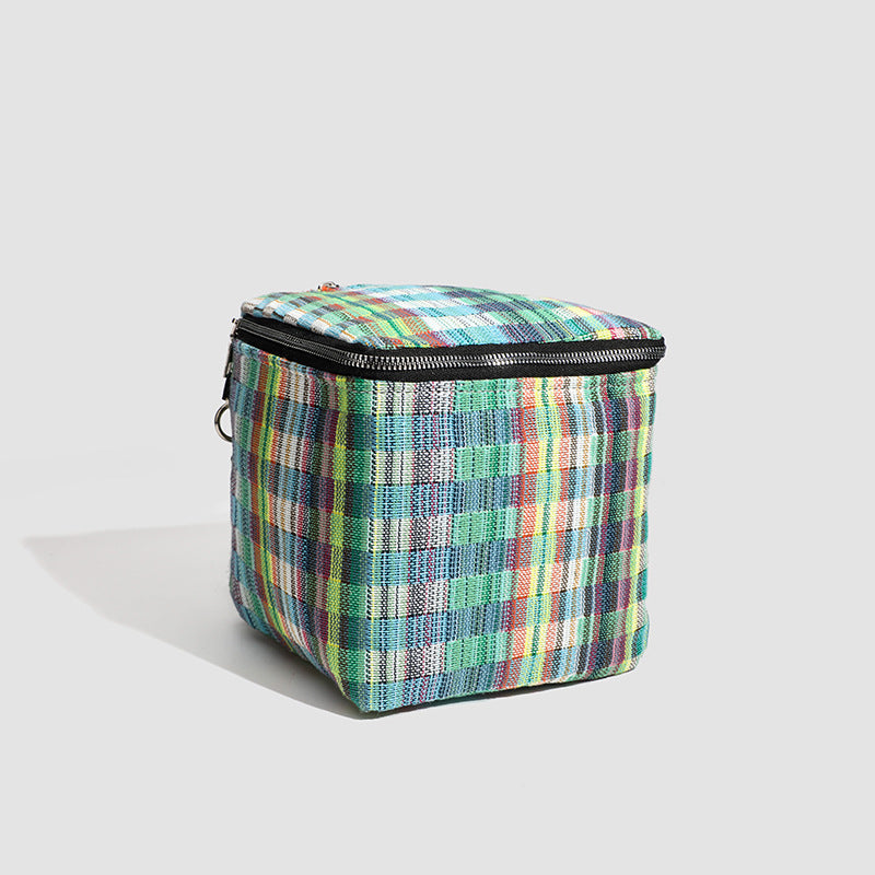 Versatile Plaid Chain Bag, Women's Fashion Shoulder Handbag, Casual Crossbody Bag, Small Square Bag