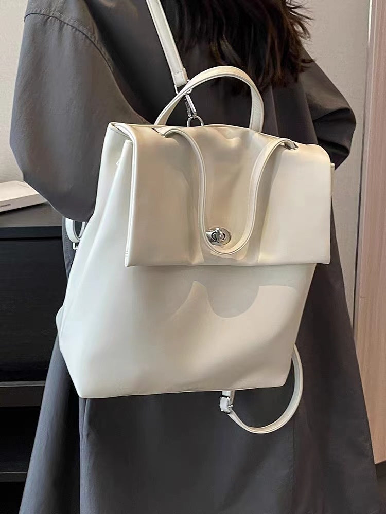 Big backpack female, autumn and winter silver large capacity backpack purse, commuter versatile college backpack