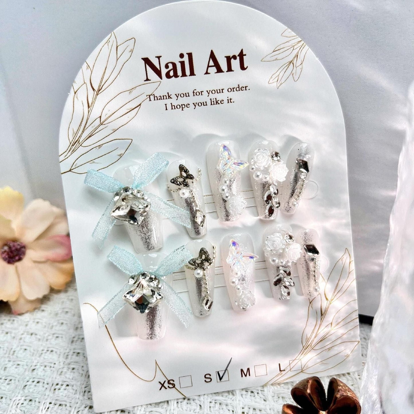 1032- Handmade press on nails fake nails removable