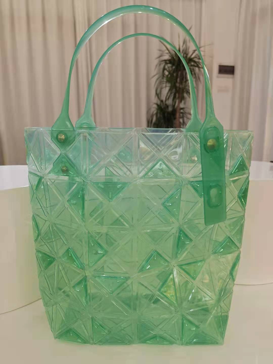 Transparent Crystal Bag for Women Grid Pattern