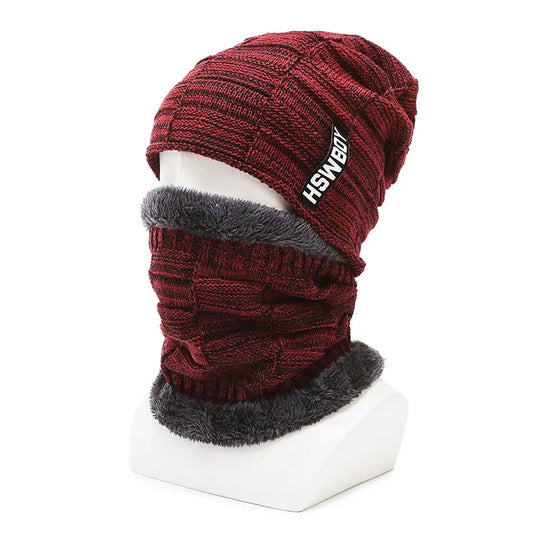 Hat Boys Men's Winter Fleece Lined Padded Warm Keeping Woolen Knitted Hat - # BOAA232110001