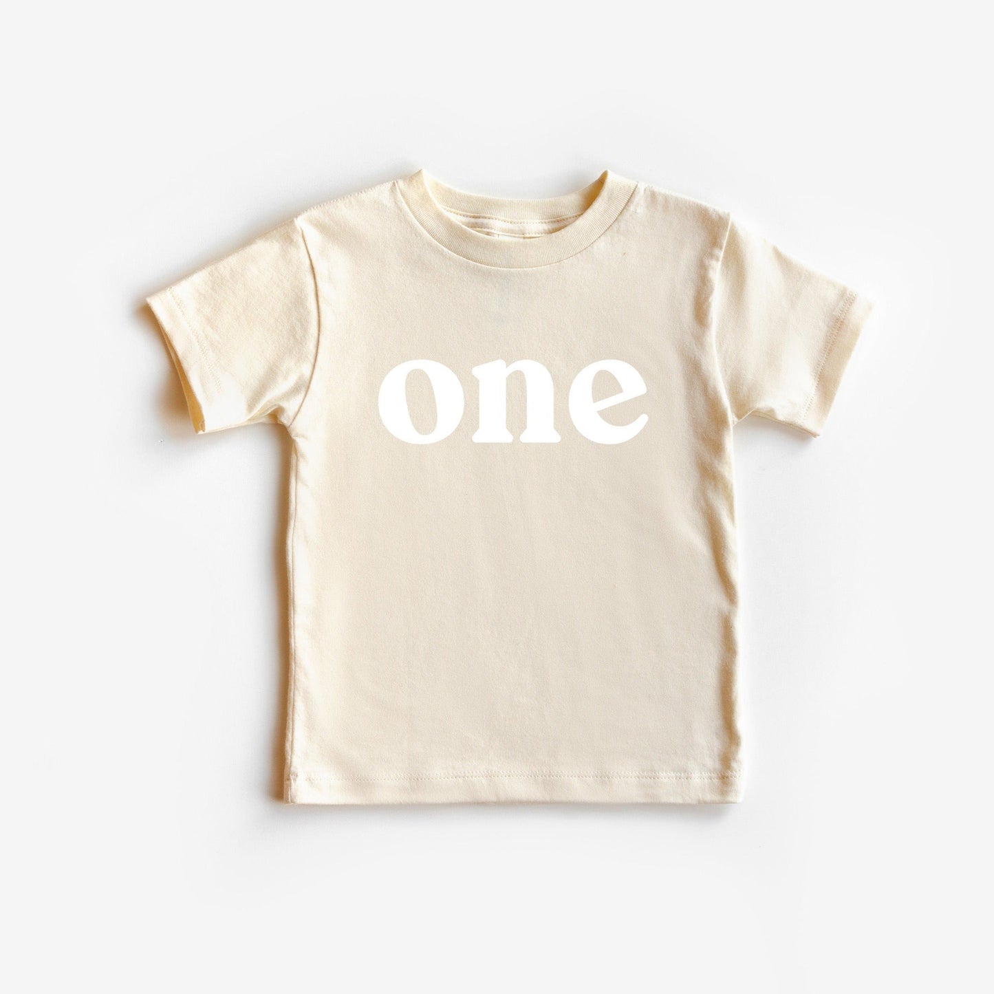 One First Birthday Organic Cotton Kids Tee (Serif)