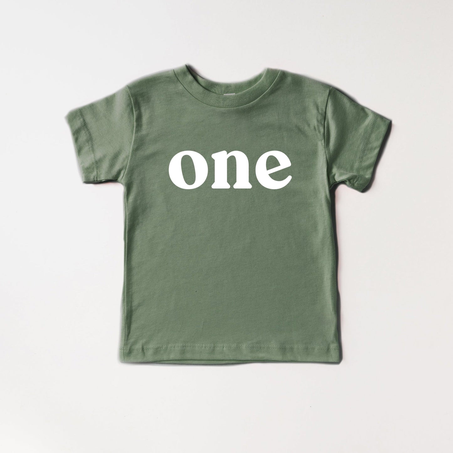 One First Birthday Organic Cotton Kids Tee (Serif)