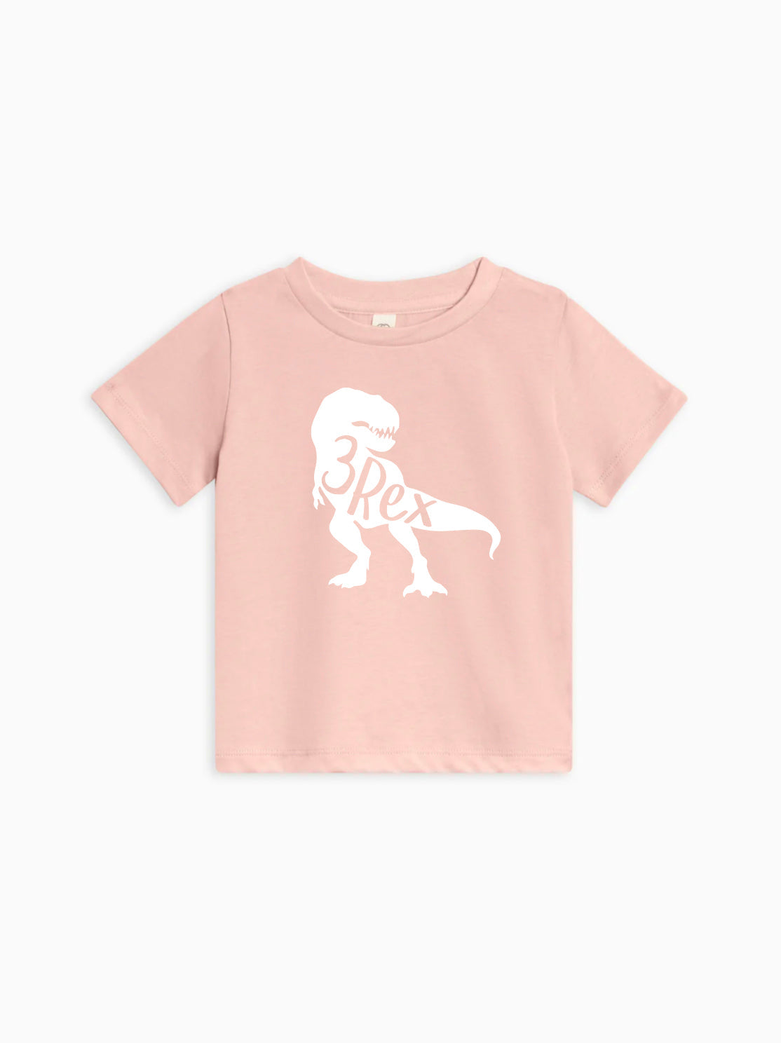 Three 3rex Trex dinosaur Birthday Organic Cotton Baby And Kids Tee