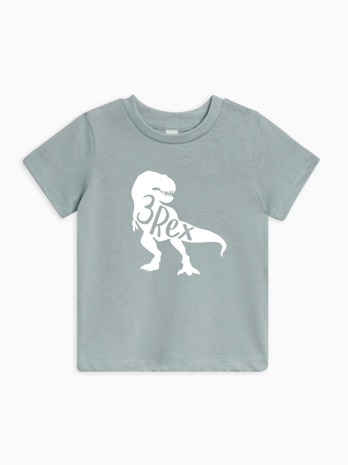 Three 3rex Trex dinosaur Birthday Organic Cotton Baby And Kids Tee