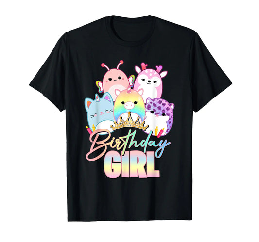 Happy Birthday Girl Squish Squad Mallow Girls Kids Cute T-Shirt - # GIAA21510003