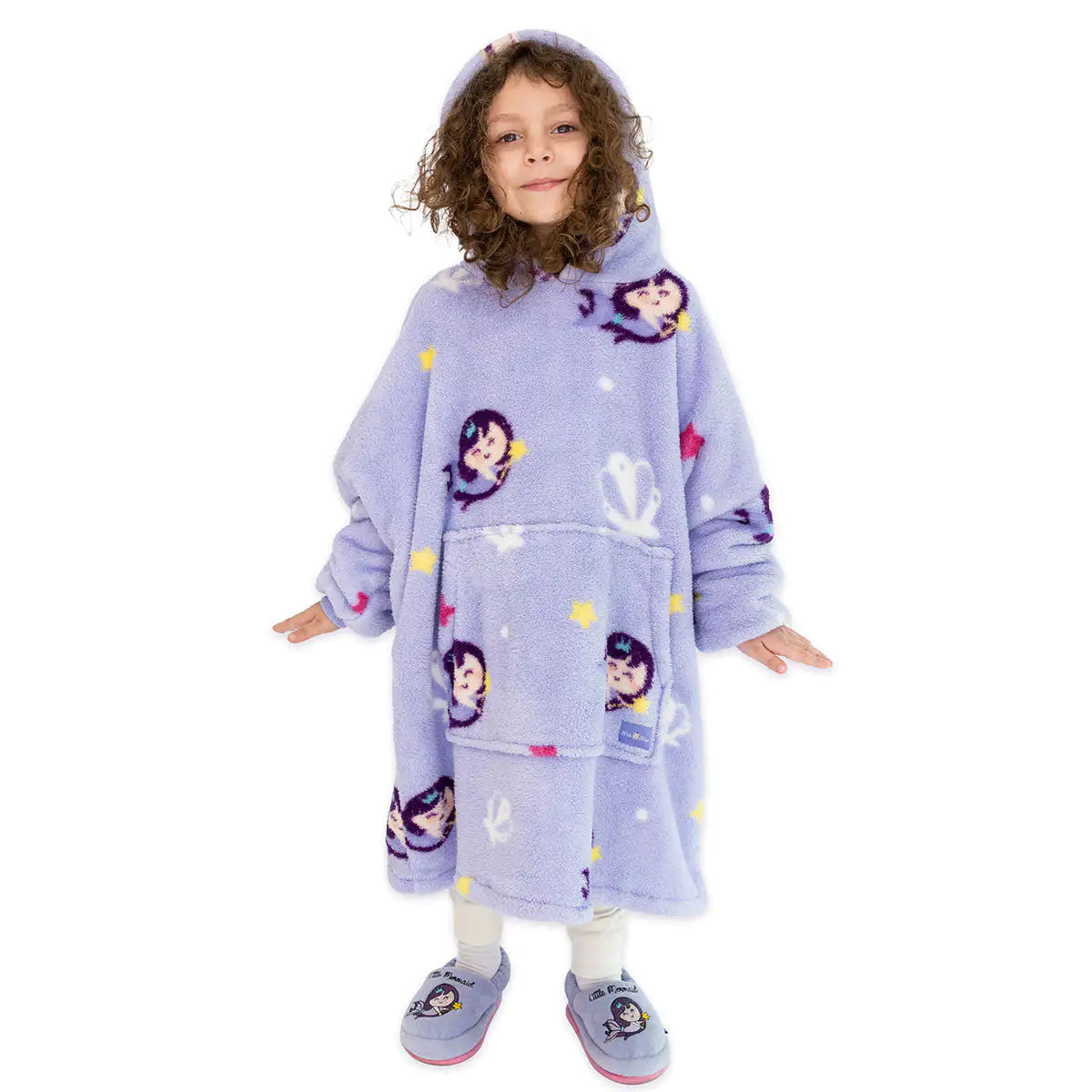 Milk&Moo Little Mermaid Wearable Blanket Hoodie Kid Boys Girls Purple - # BAGE41210017