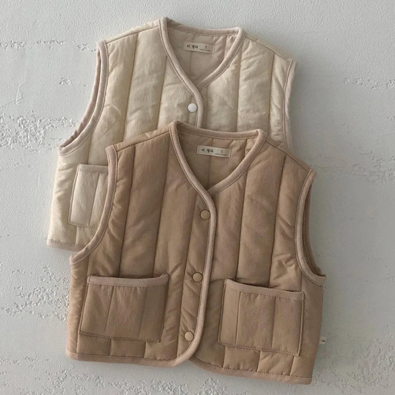 Kids' Warm Autumn/Winter Vest - Solid Color Jacket - # BOAA111010003