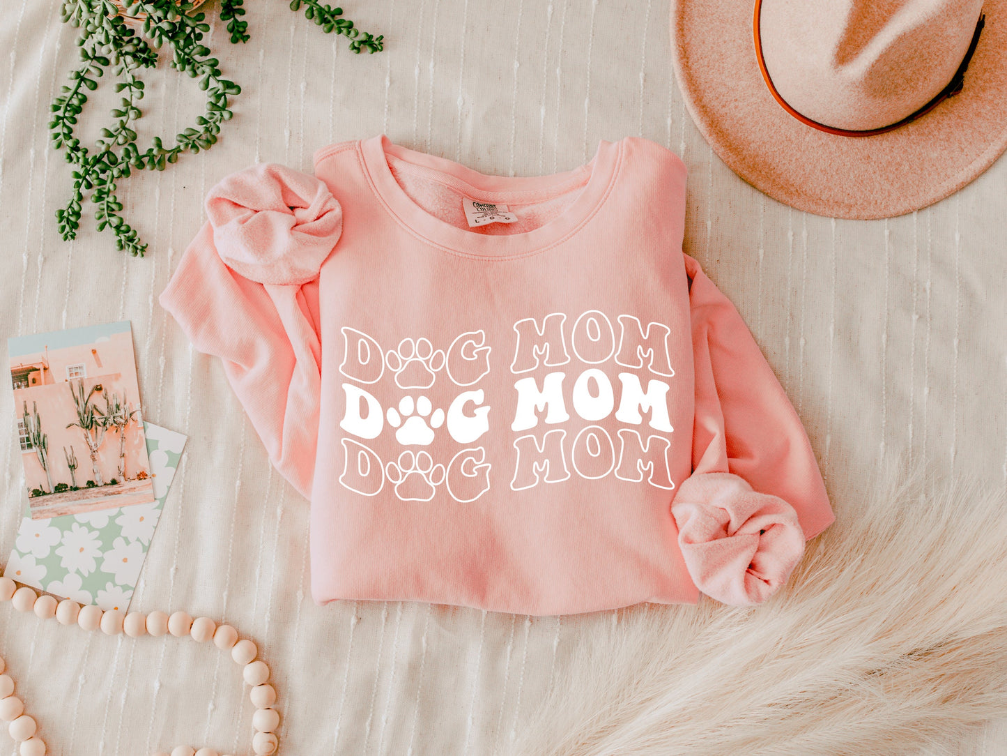 Dog mom Garment Dyed Comfort Colors Sweatshirt (Groovy)