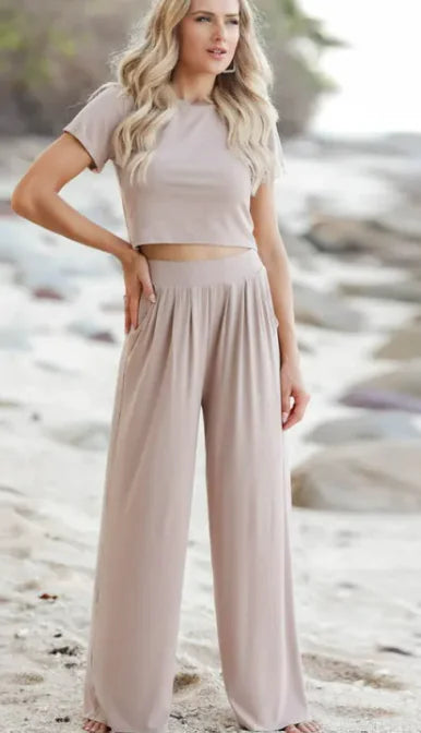 New Short-sleeved T-shirt And Trousers Two-piece Set Suit - # GIAA23310003