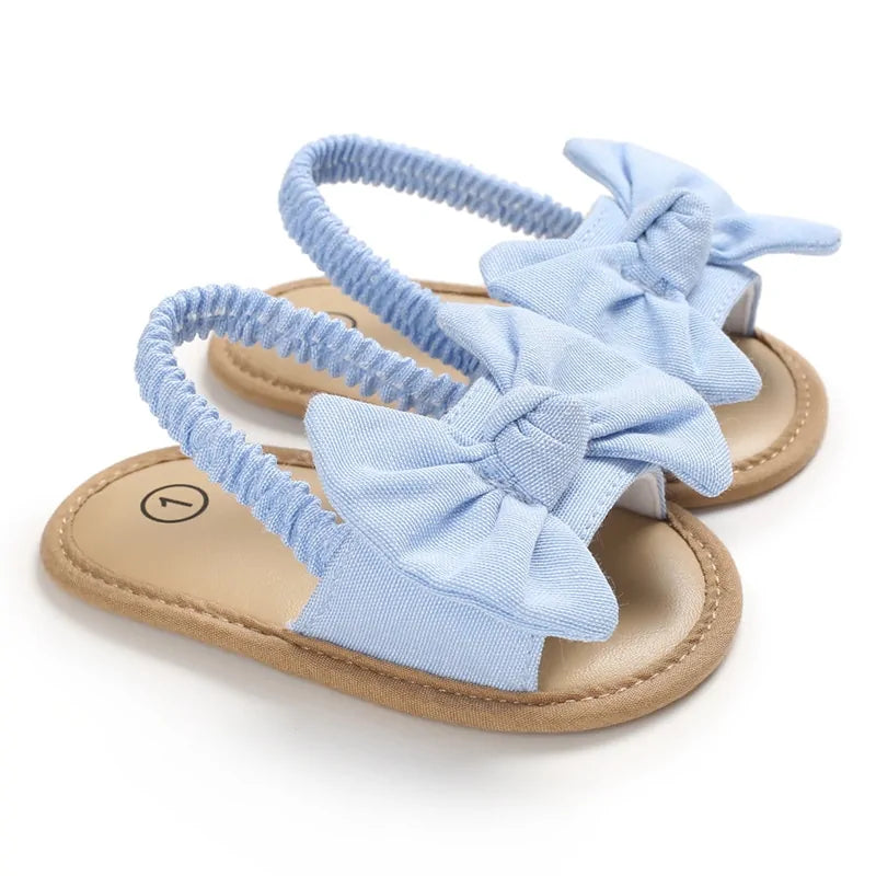 Baby Girls Bow Knot Sandals: Summer Soft Sole Princess Shoes - # GIAA71310001