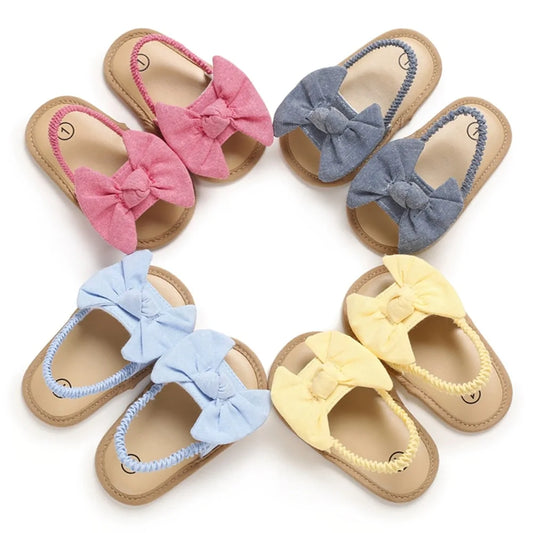 Baby Girls Bow Knot Sandals: Summer Soft Sole Princess Shoes - # GIAA71310001