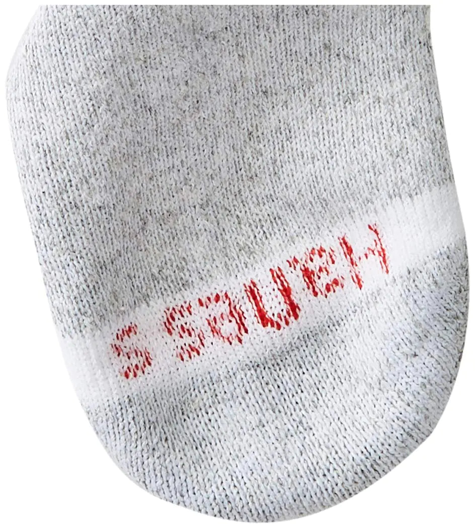 Hanes Boys' Socks, Double Tough Cushioned Crew Socks, 12-pair Packs Medium White/Grey Bottom - # BOAA11810002