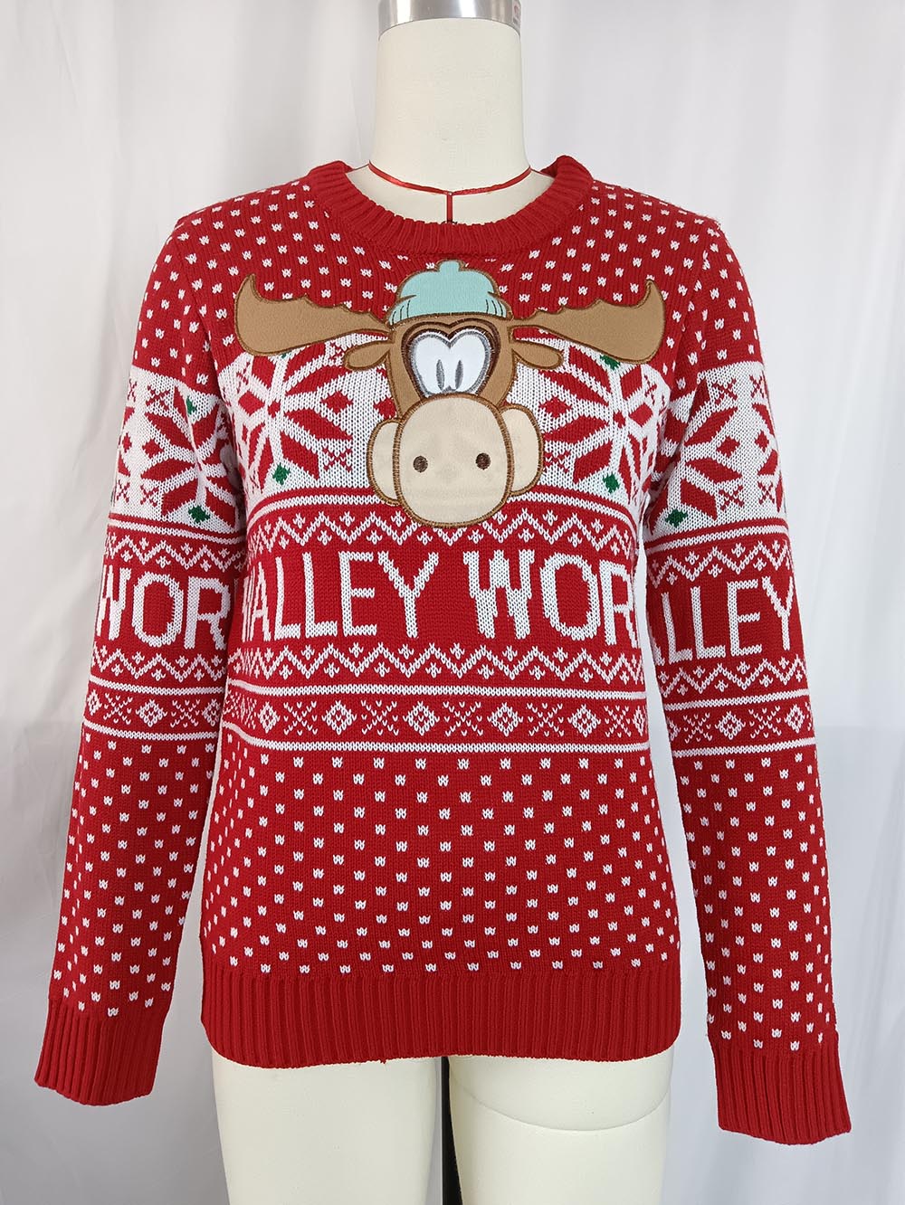 Reindeer Embroidery Ugly Christmas Sweater | NCS