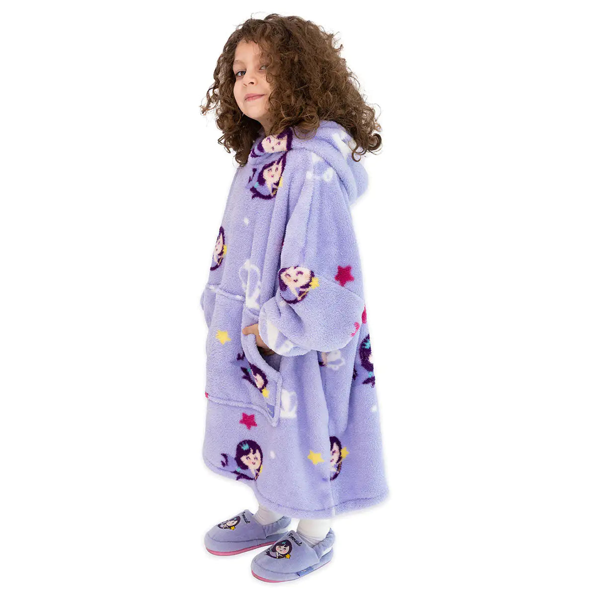 Milk&Moo Little Mermaid Wearable Blanket Hoodie Kid Boys Girls Purple - # BAGE41210017