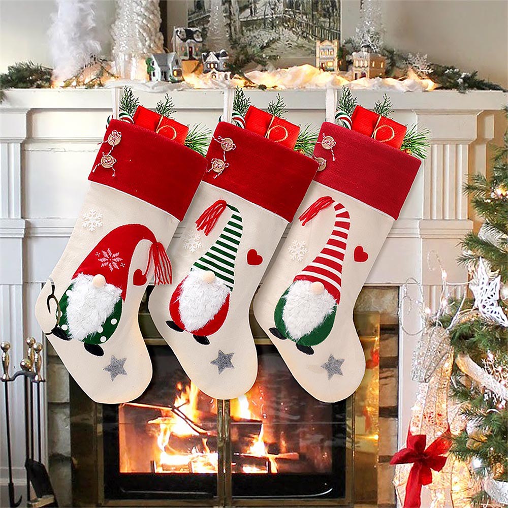 Santa Claus Christmas Stocking Ornament 3-Piece Set | NCS