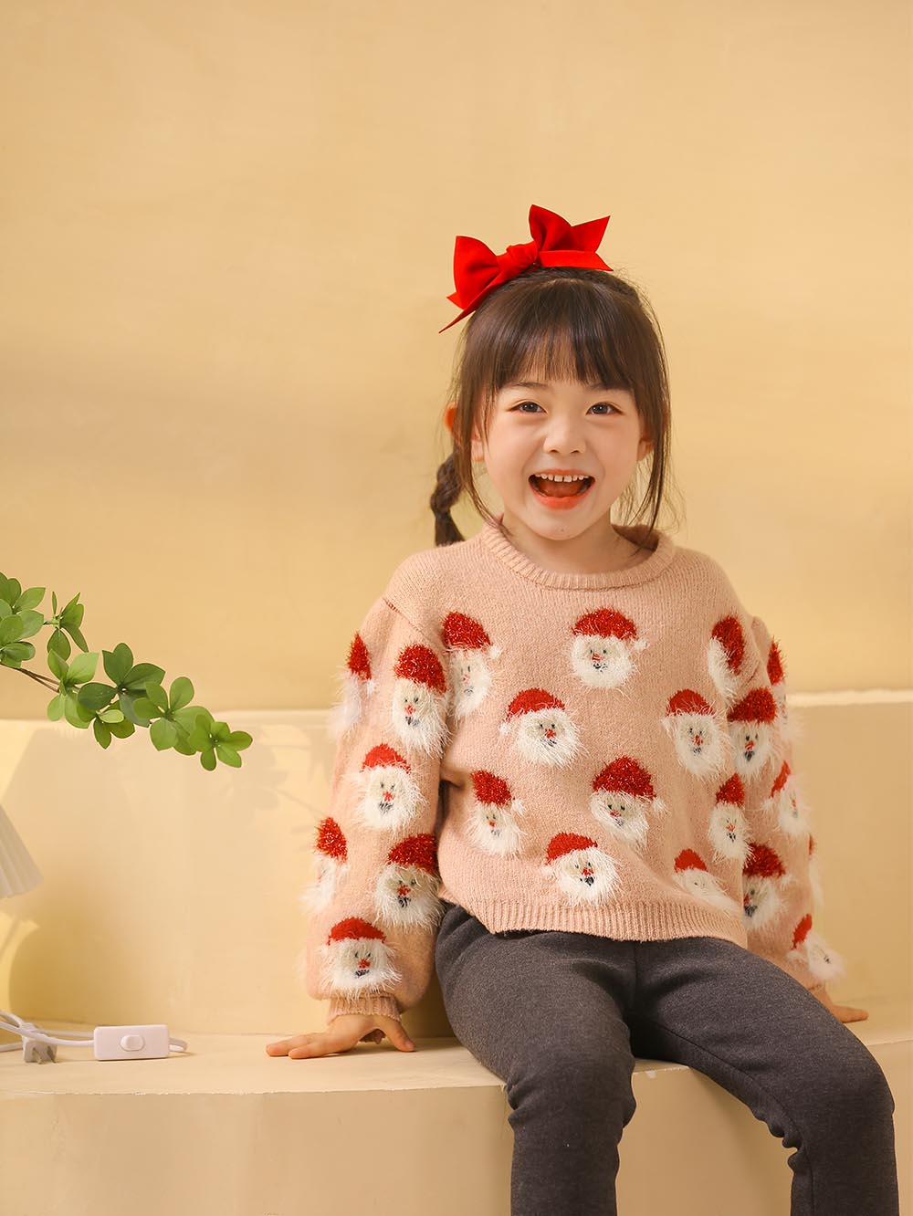 Children's Santa Claus Head Knitted Christmas Sweater | NCS