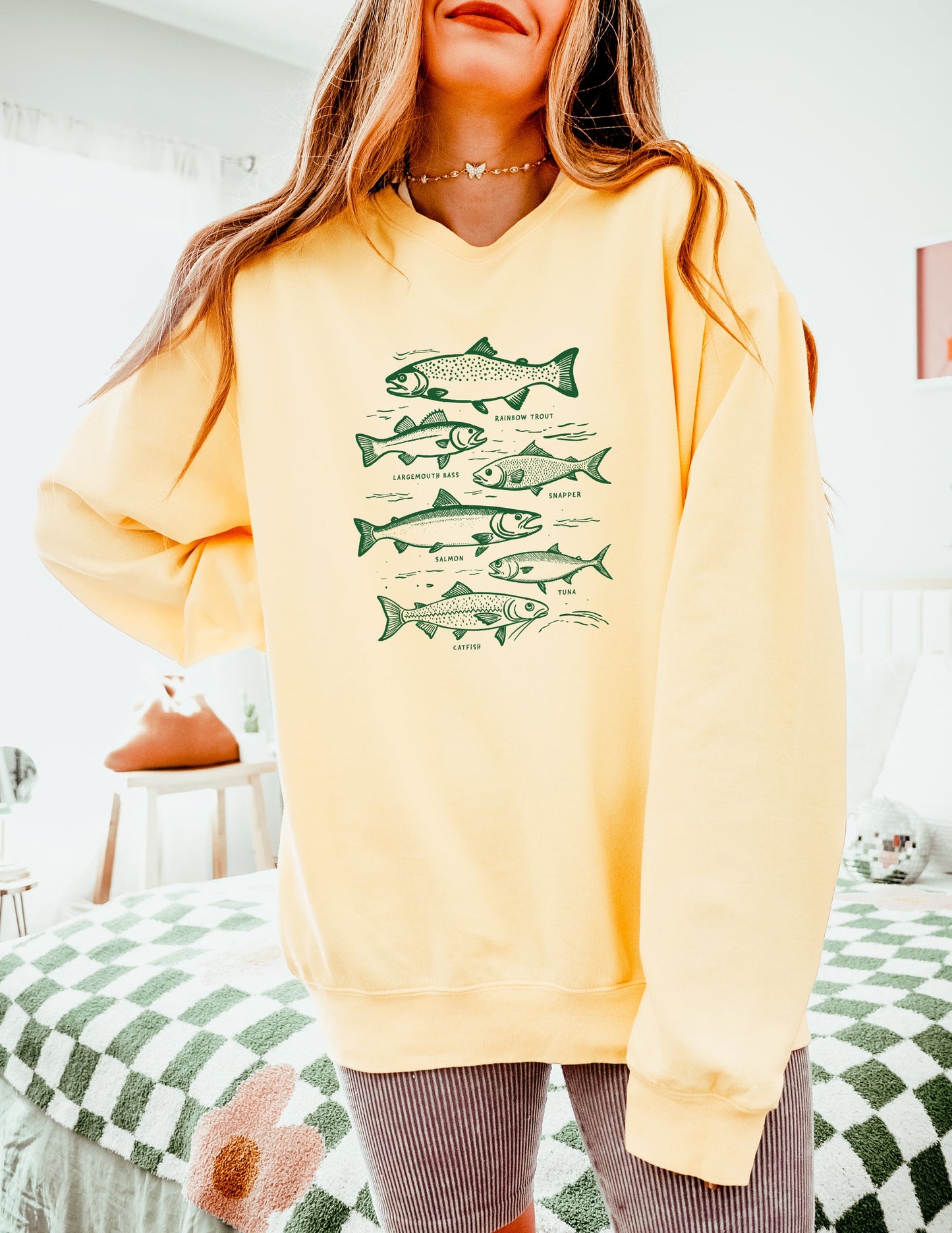 Sardines Salmon Tuna Fish Fishing Nature Camping Garment Dyed Comfort Colors Sweatshirt