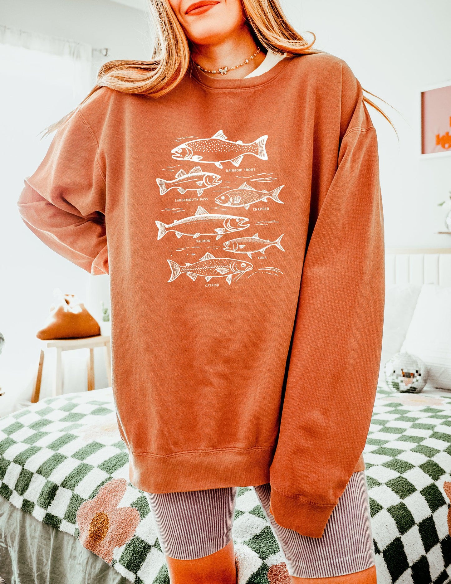 Sardines Salmon Tuna Fish Fishing Nature Camping Garment Dyed Comfort Colors Sweatshirt