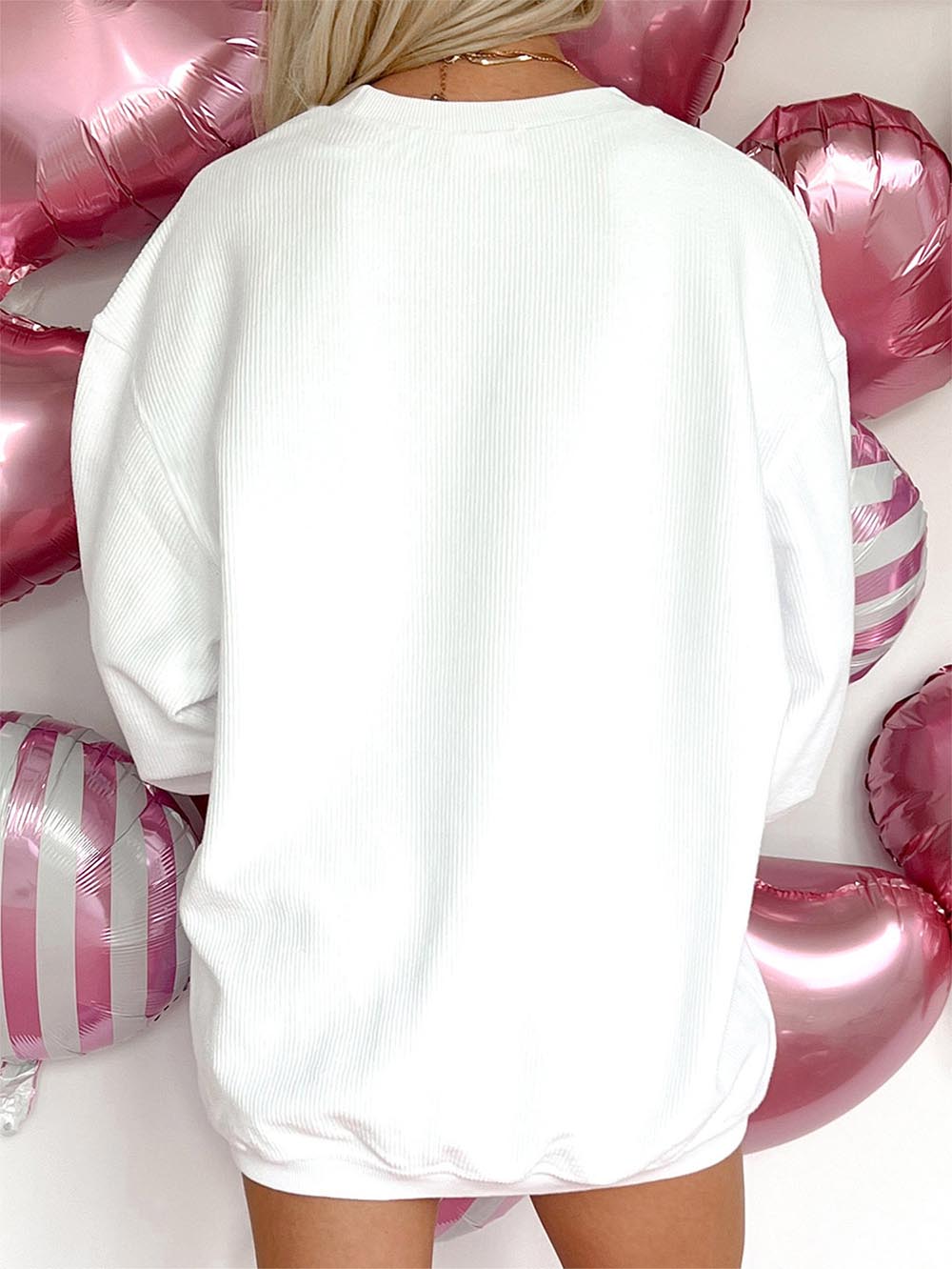 Sequin Embroidered Santa Claus Oversized Sweatshirt | NCS