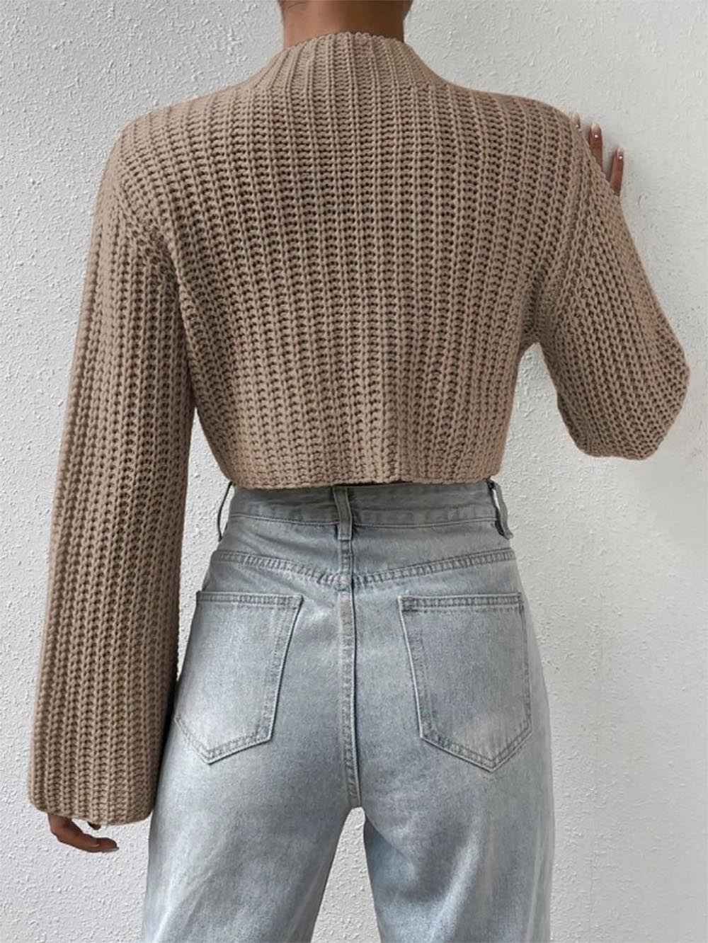 Short Crop Top with Exposed Midriff and Bell Sleeves | NCS