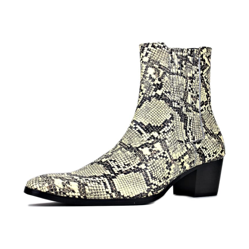 Chelsea Leather Snake skin Boots