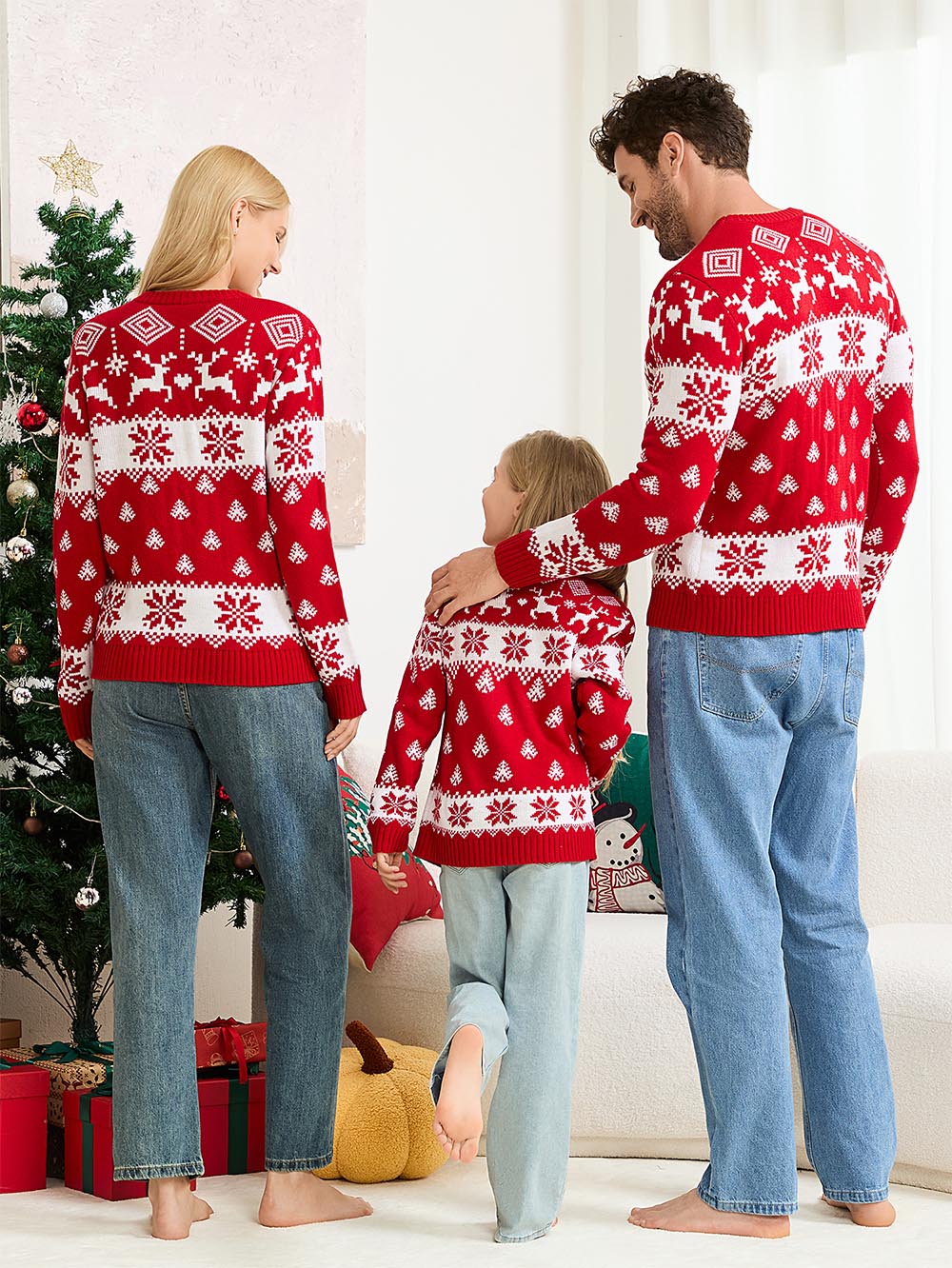 Snowflake Red Fair Isle Christmas Sweater | NCS