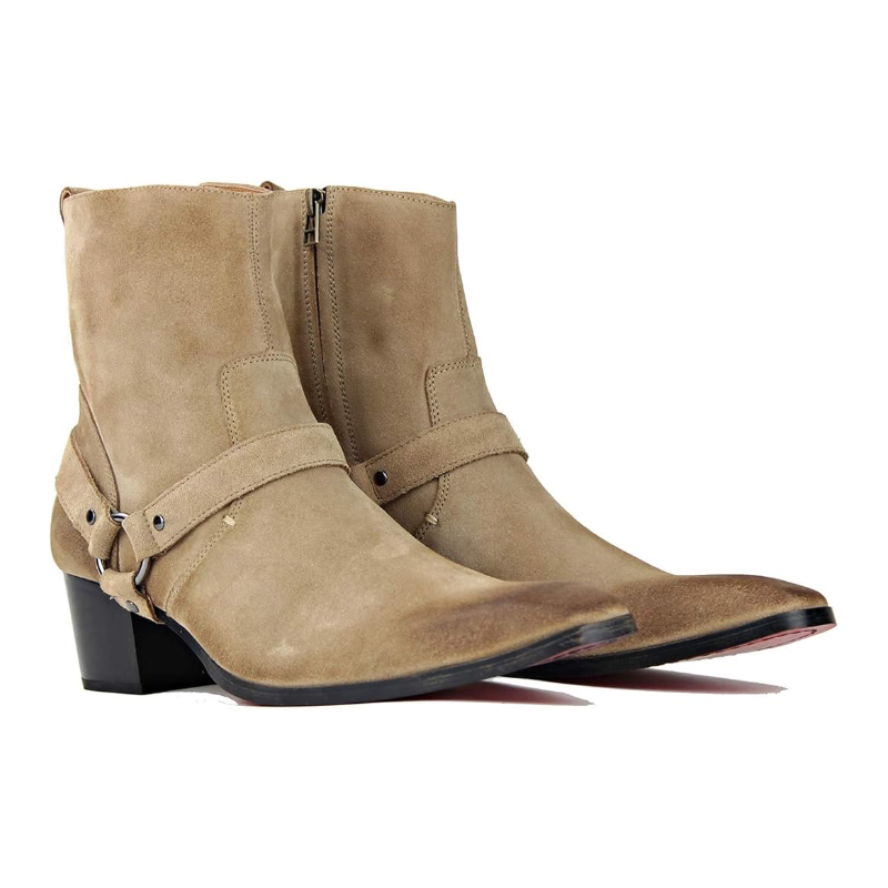 Dress Boot for Men Suede Leather with Belt Chelsea Boots OS-JY002-US