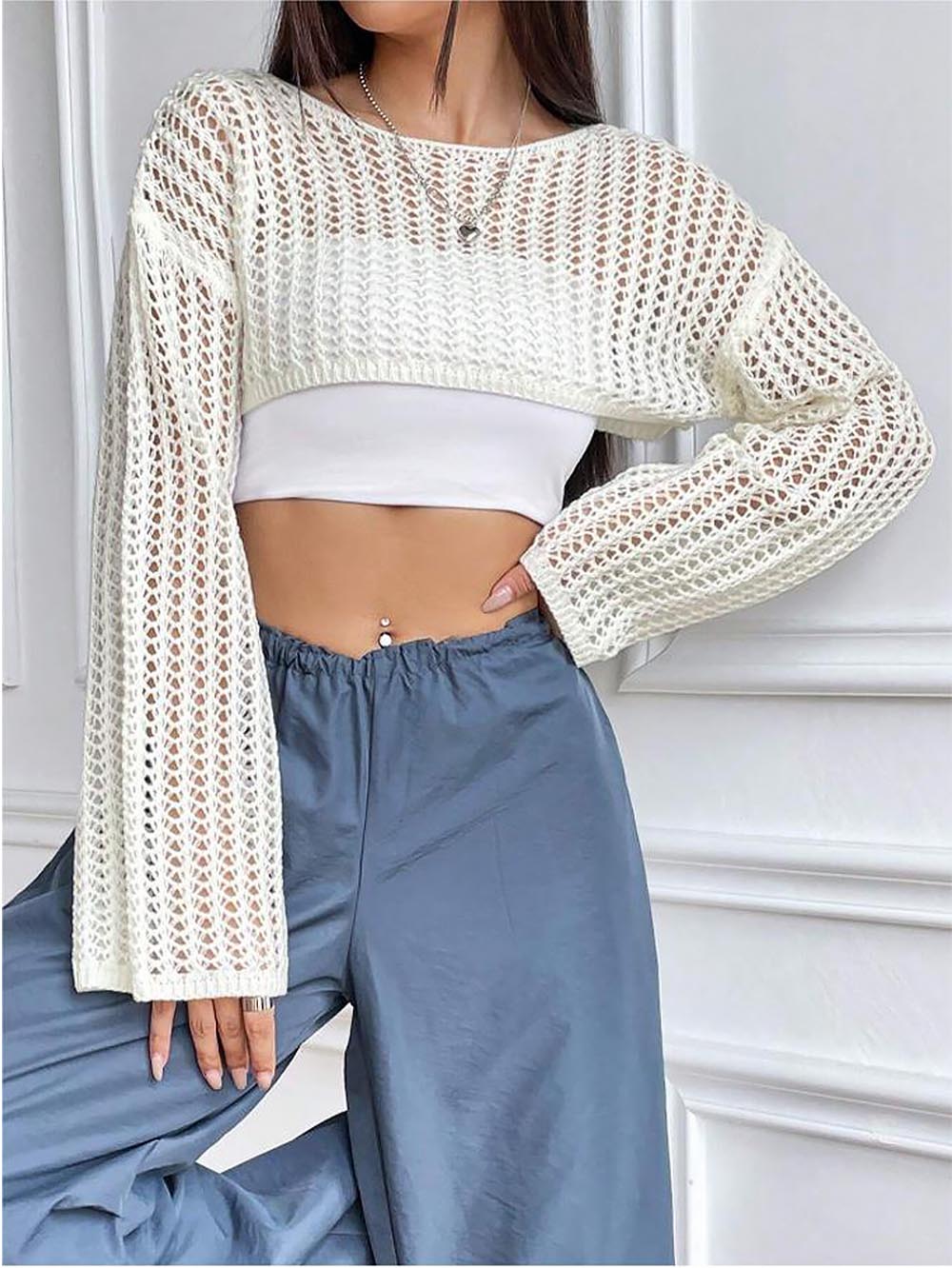 Summer Cropped Hollow Out  Knitted Sun-proof Sweater | NCS