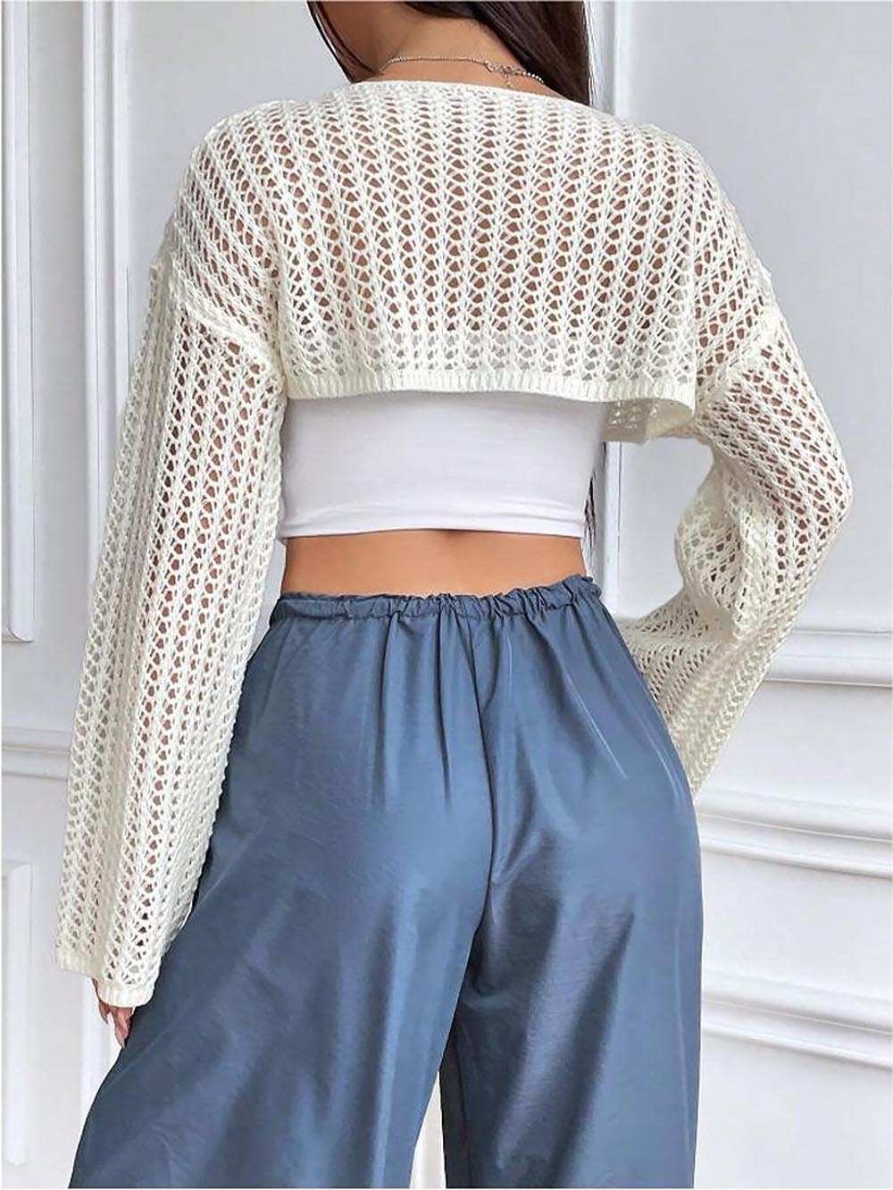 Summer Cropped Hollow Out  Knitted Sun-proof Sweater | NCS