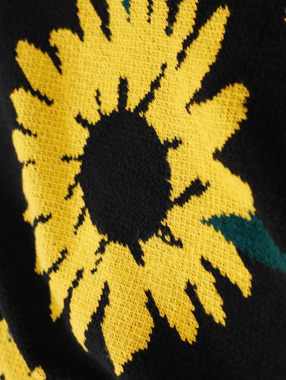 Sunflower Pattern Embroidery Knit Sweater | NCS