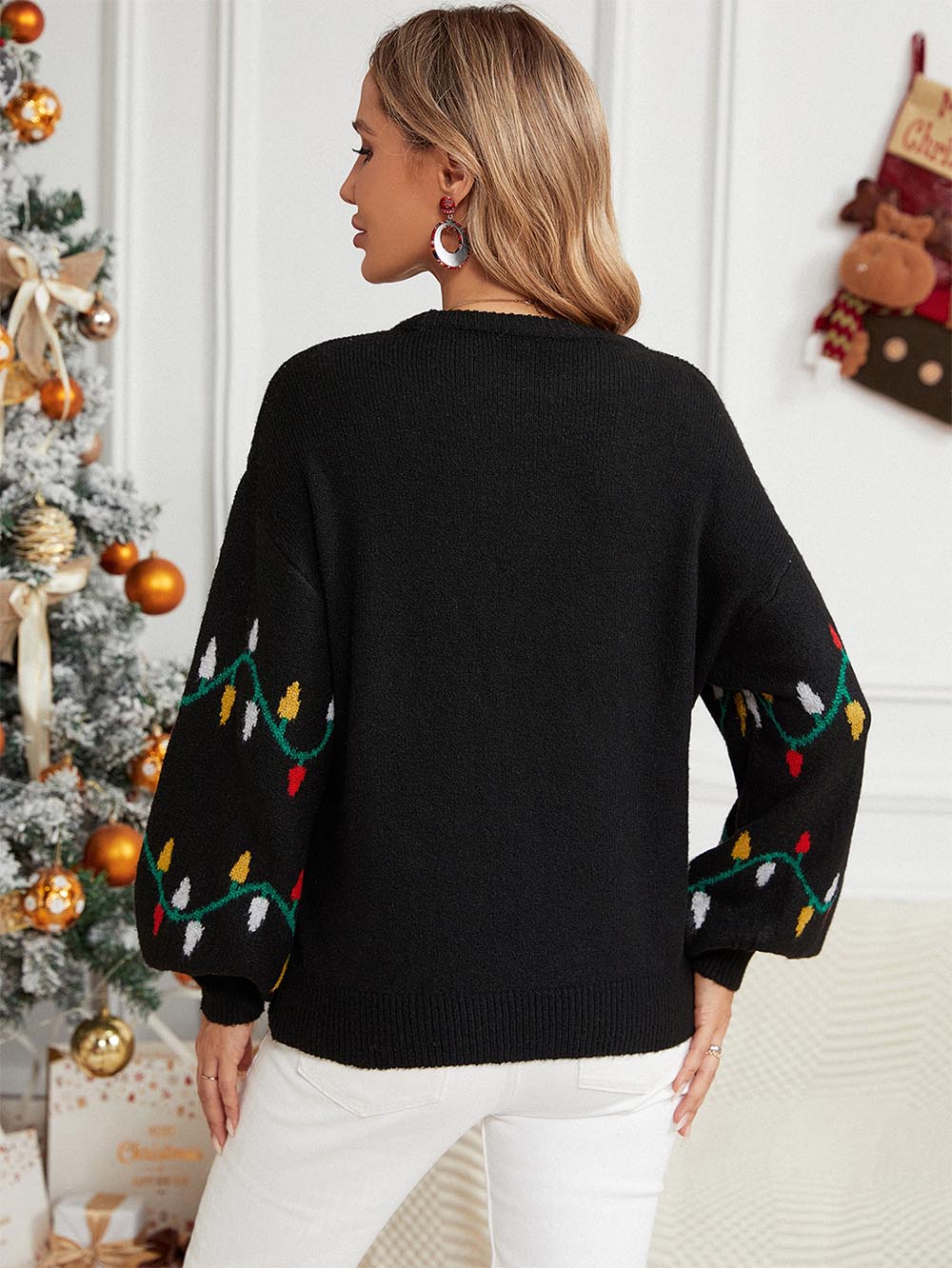 Sweet Colorful Pattern Loose Christmas Sweater | NCS