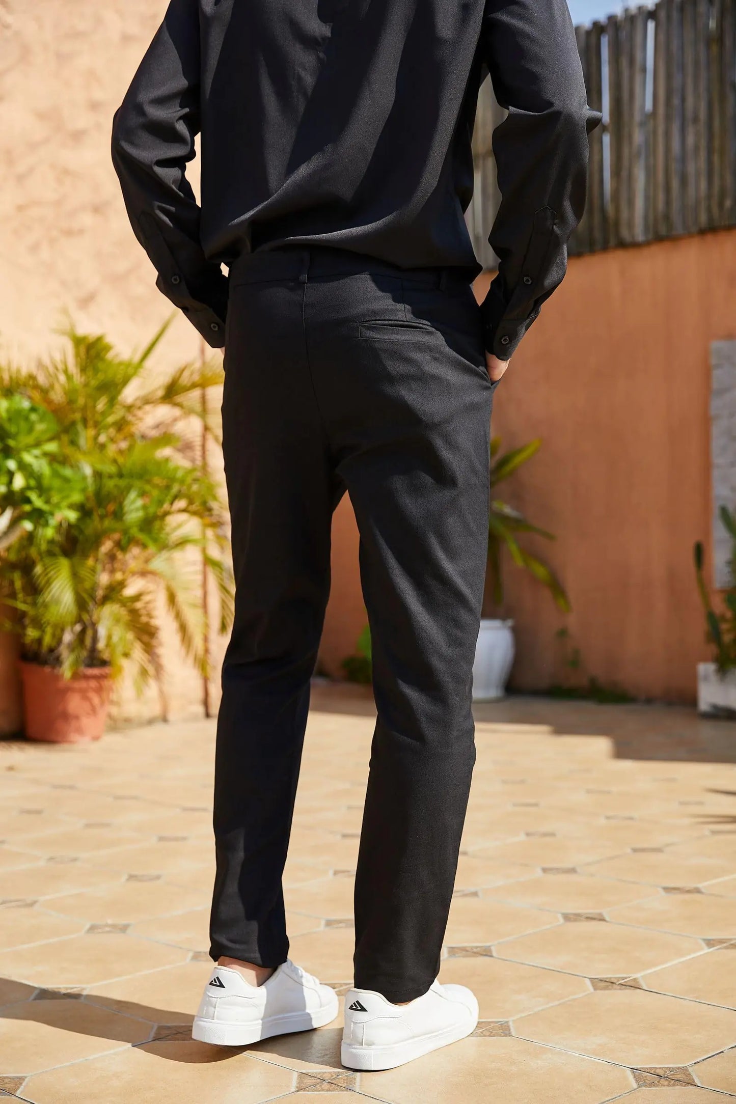 Boys Mens Fashion Slim Fit Dress Pants Casual Business Skinny Stretch Pants Golf Pants Small Navy - # BOAA13410005