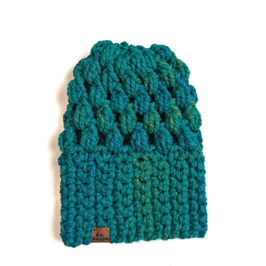 Crochet Slouch Hat | Teal Slouchy Beanie