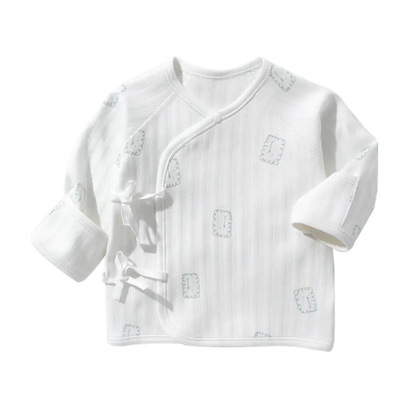 Baby Cotton Long Sleeve Top with Half Back Design - # BAAA61110002