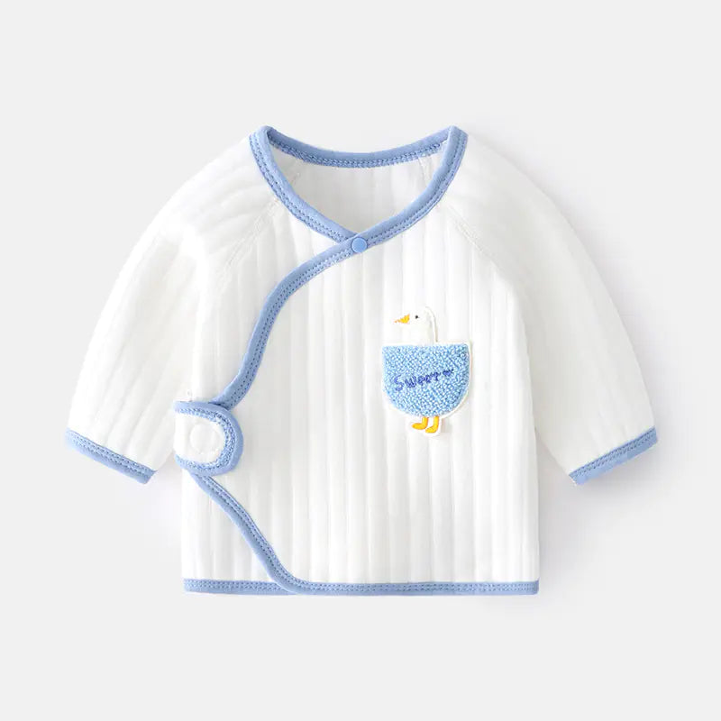 Summer Newborn Baby Girl Ruffle Sleeve Cotton Tee - # BAAA1111010002