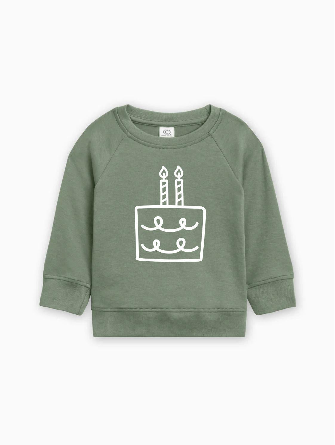 Two 2nd Birthday Cake Organic Cotton Baby Pullover