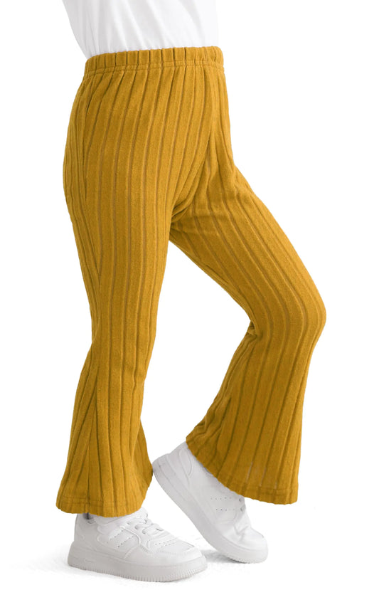 CVXV Toddler Girl Fall Clothes Ruffle Bell Bottoms Trousers-Baby Girl Winter Pants Outfit-Yellow-4 Years - #  GIAA21410005