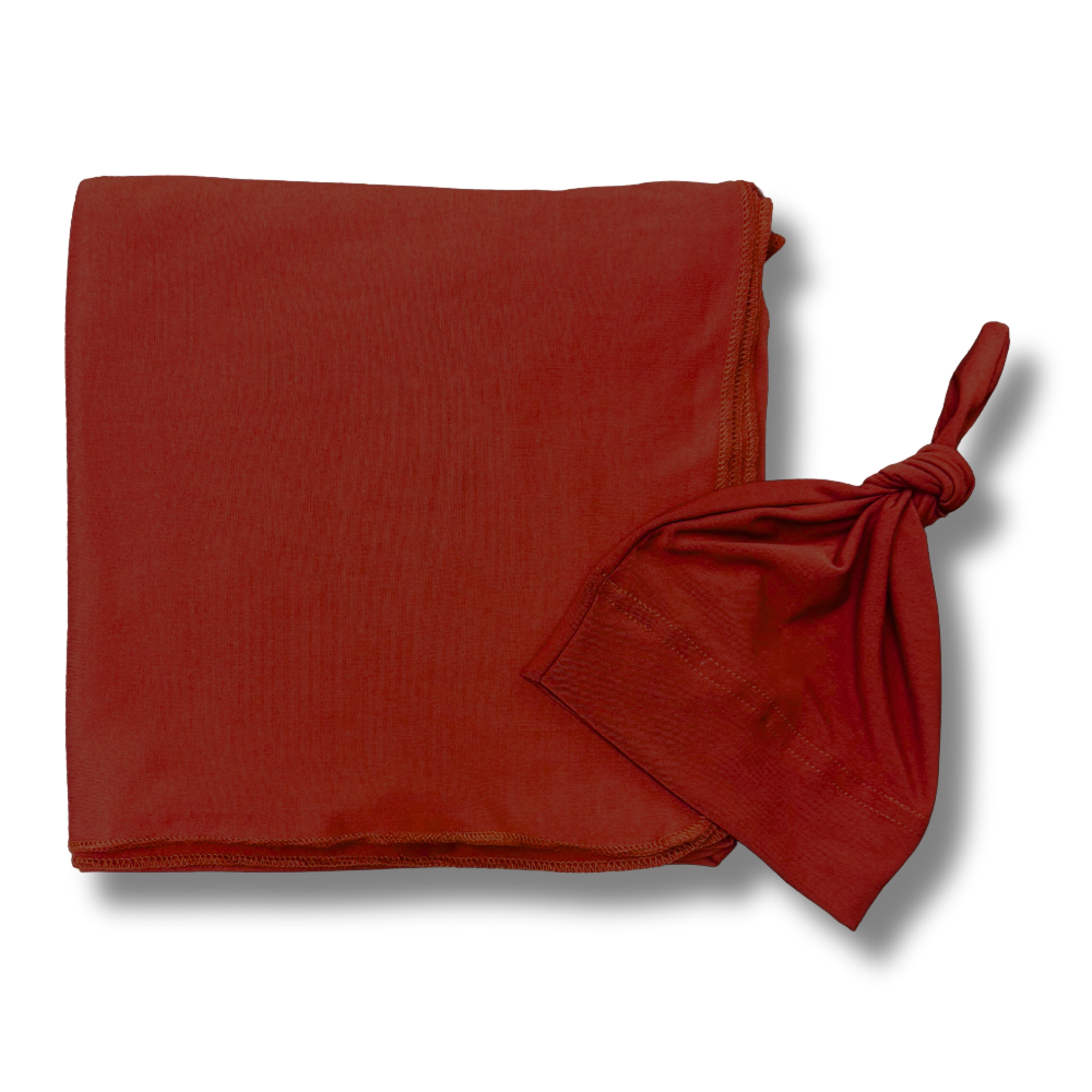 Bamboo Stretch Swaddle Set in Brick