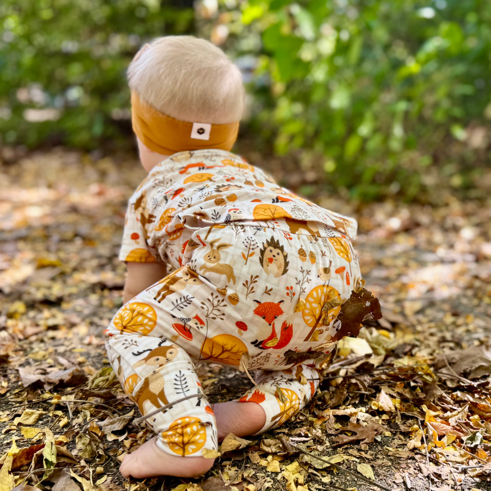 Bamboo Short Sleeve Romper in Autumn Acres