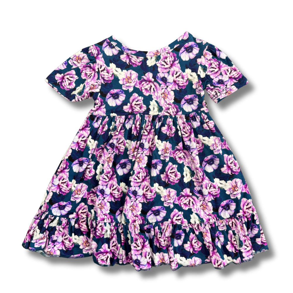 Bamboo Short Sleeve Twirl Dress in Adele