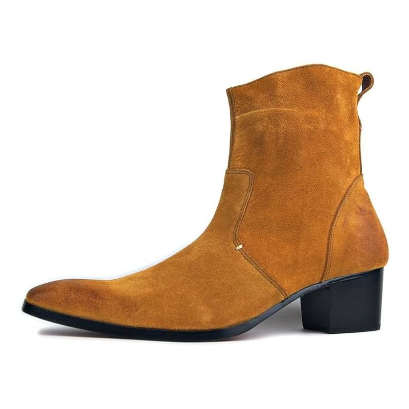 Dress Boot for Men Suede Leather Chelsea Boots Casual Heel Shoes OS-JY002-US
