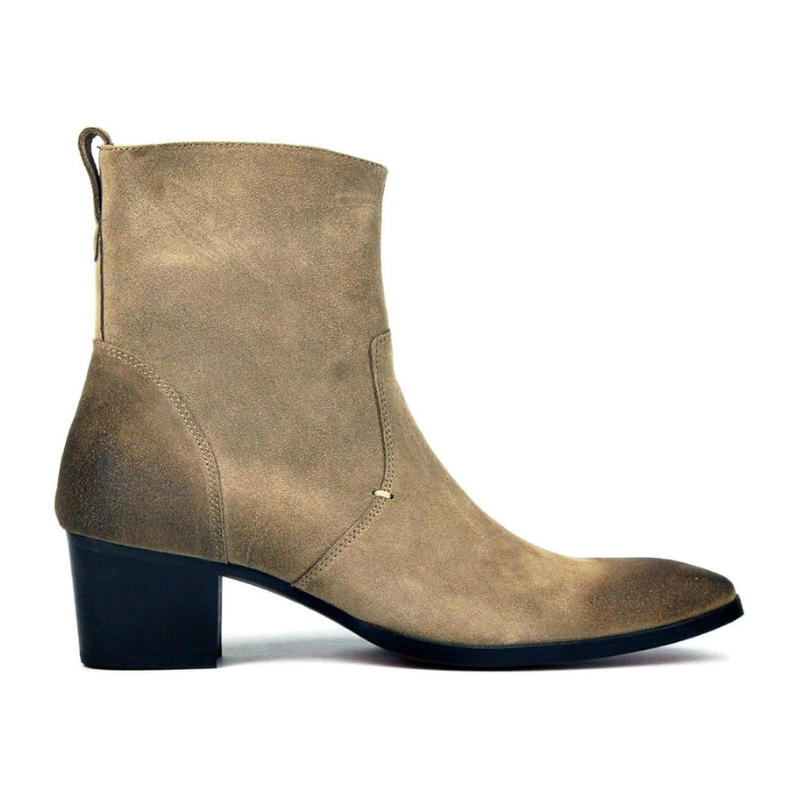 Dress Boot for Men Suede Leather Chelsea Boots Casual Heel Shoes OS-JY002-US