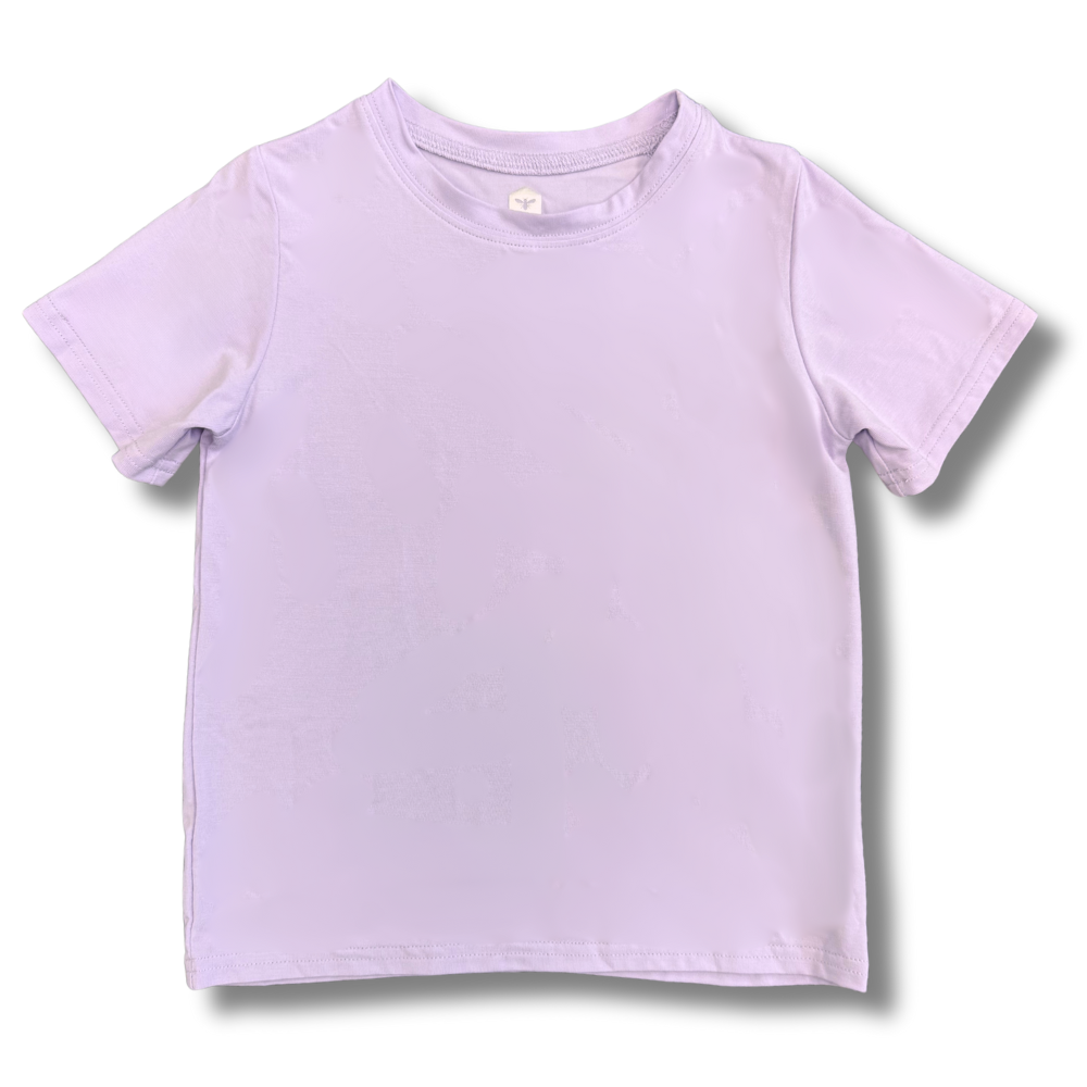 Bamboo Short Sleeve Crew Neck Tee in Lilac