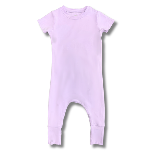 Bamboo Short Sleeve Romper in Lilac
